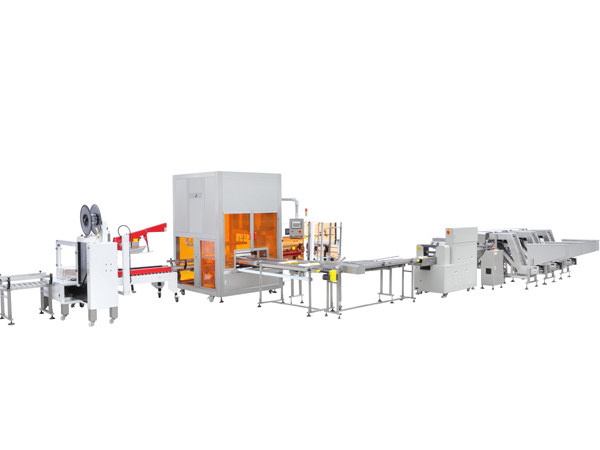 棒棒冰枕包自动开箱、装箱、封箱打包线